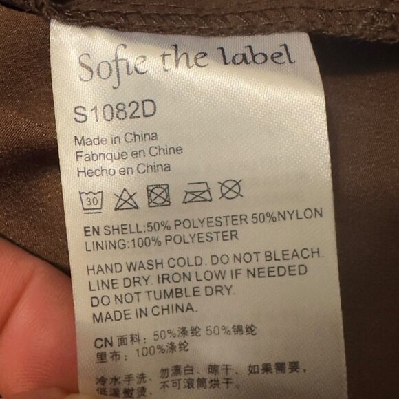 Sofie The Label Brown Taffeta Ruffle Midi Dress Size S Whimsigoth Fairycore - Picture 8 of 9